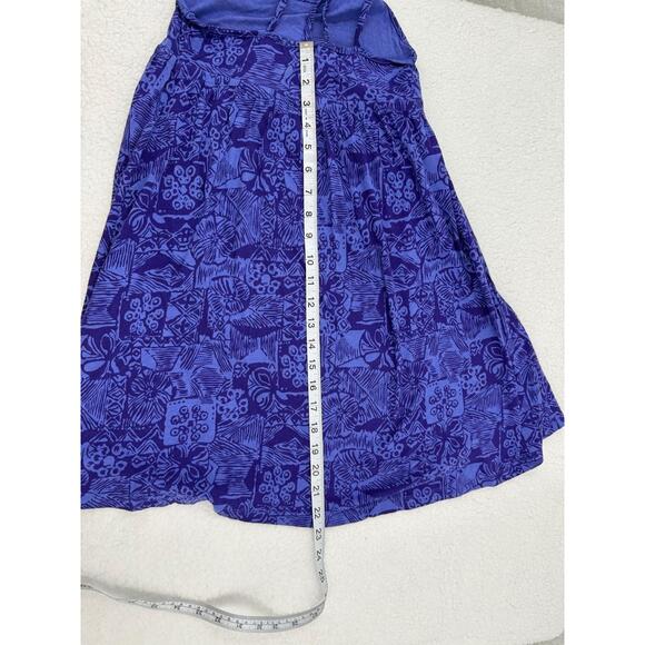 Op Blue Spaghetti Straps CrissCross Back Patterned Sundress Small - Picture 6 of 7